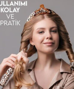 Alternative view of Saç Bigudi Seti Saten Saç Sosisi Leopar Desenli