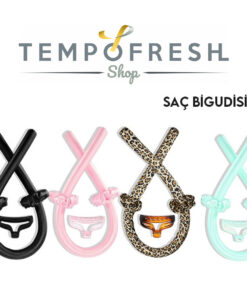 Alternative view of Saç Bigudi Seti Saten Saç Sosisi Lila Renk