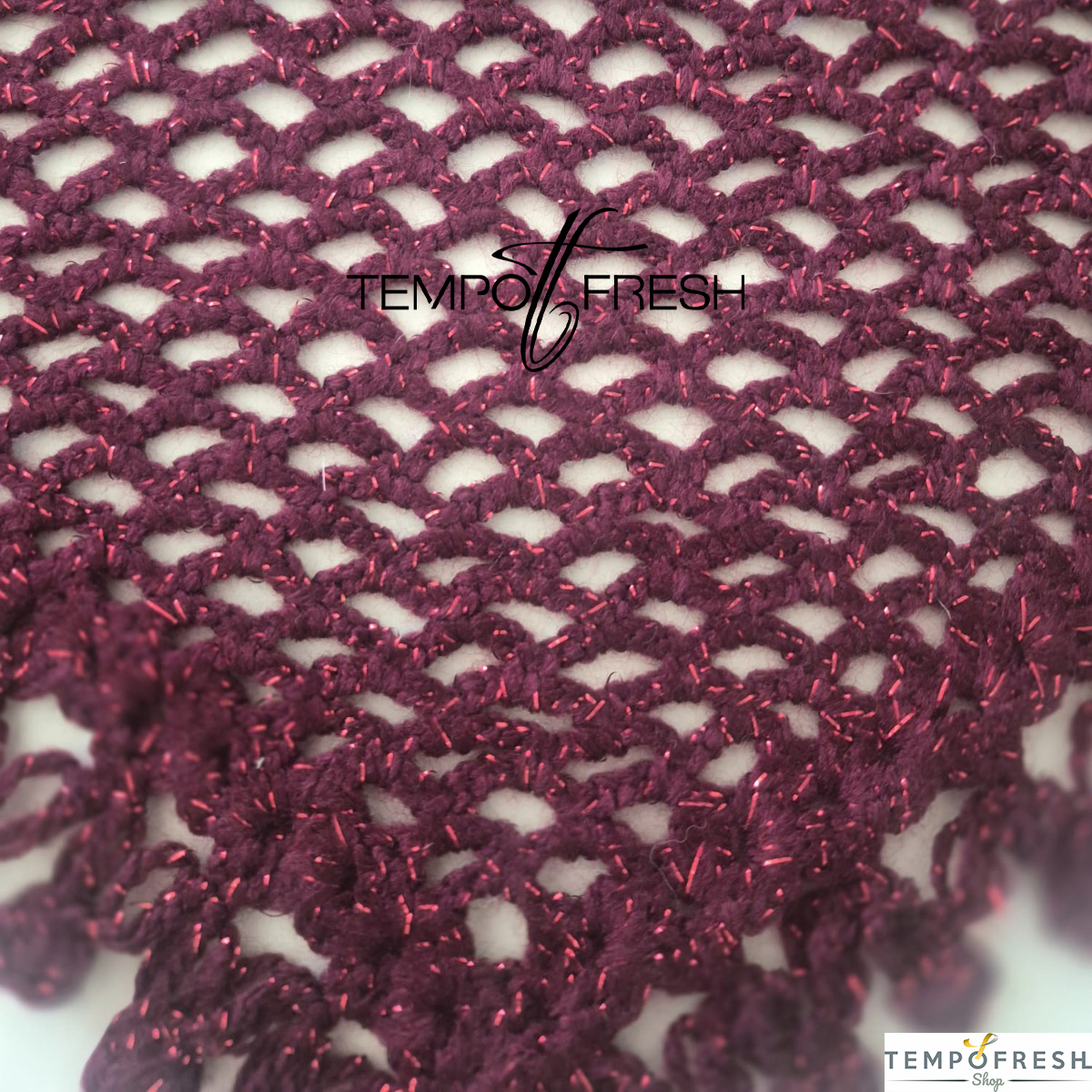 Bordo Renkli Simli Bandana TEMPOFRESH 85 x 25 cm. - Görsel 6