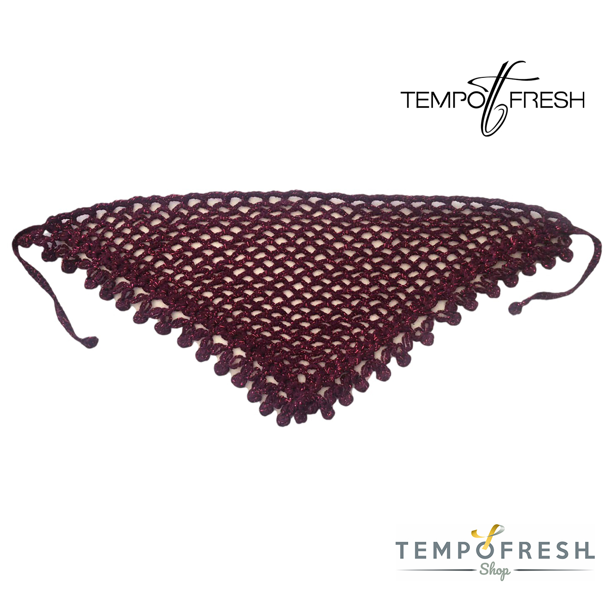 Bordo Renkli Simli Bandana TEMPOFRESH 85 x 25 cm. - Görsel 5