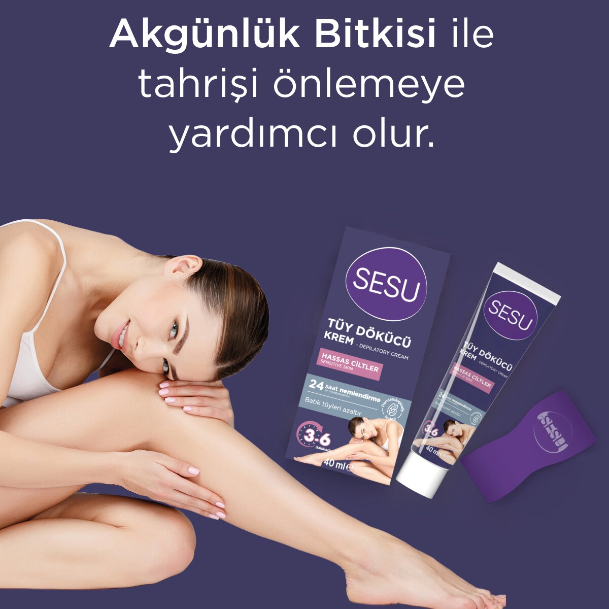 Sesu Tüy Dökücü Krem Hassas Ciltler 40 ml. - Görsel 4