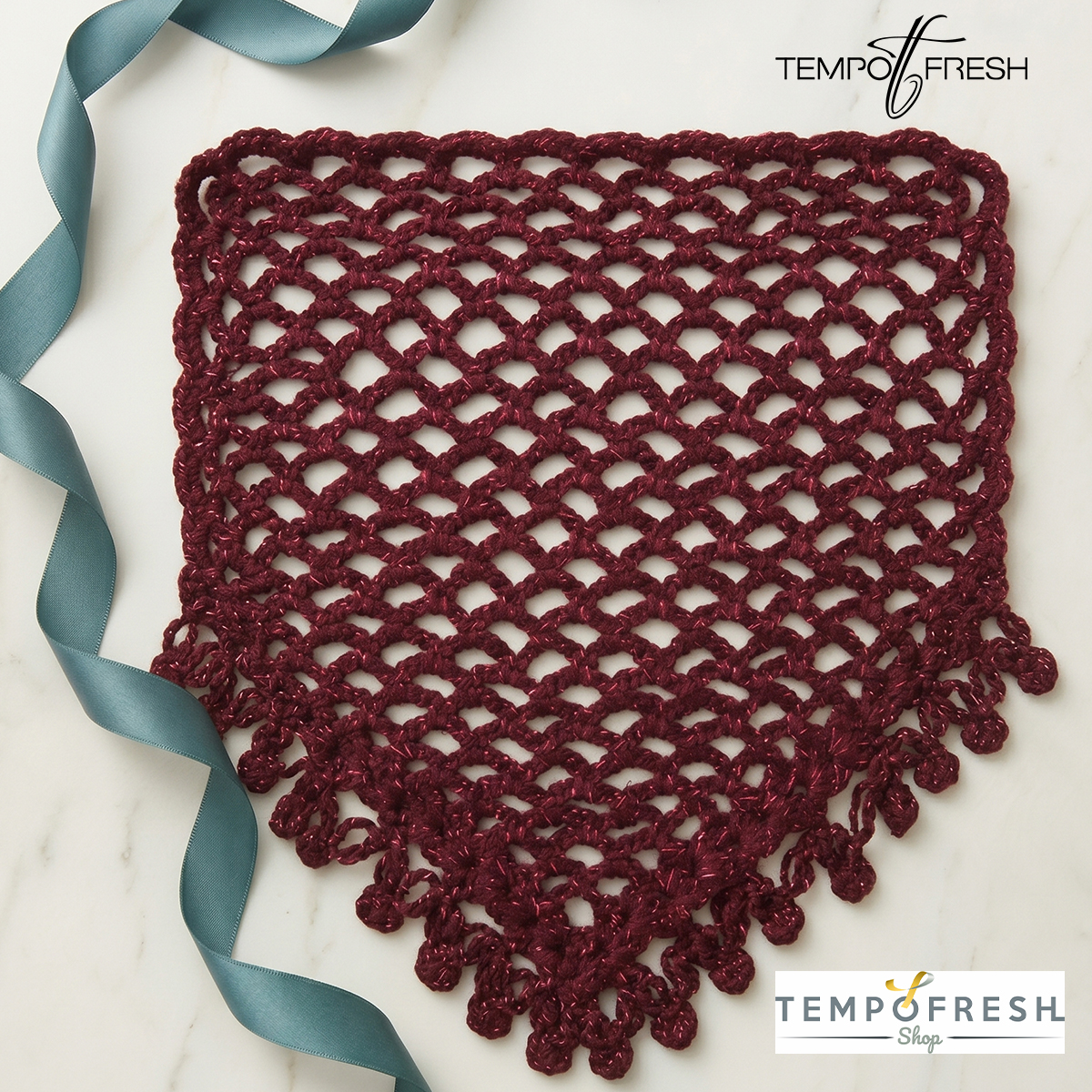 Bordo Renkli Simli Bandana TEMPOFRESH 85 x 25 cm. - Görsel 7