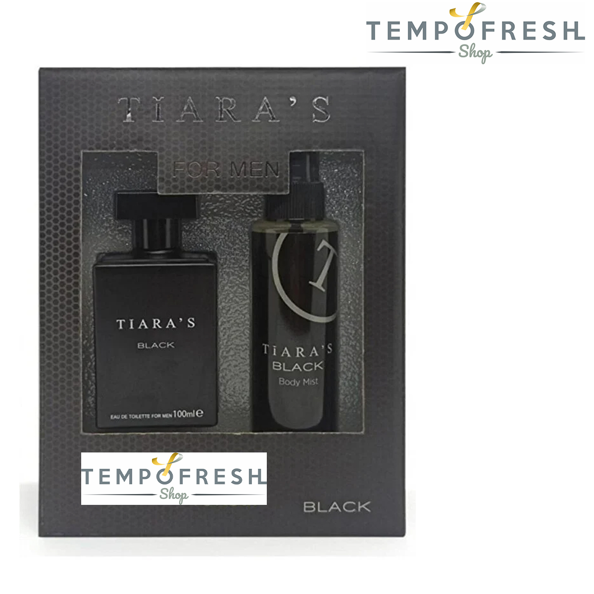 Tiaras For Men Black Edt 100 ml Body Mistt 150 ml Set - Görsel 3