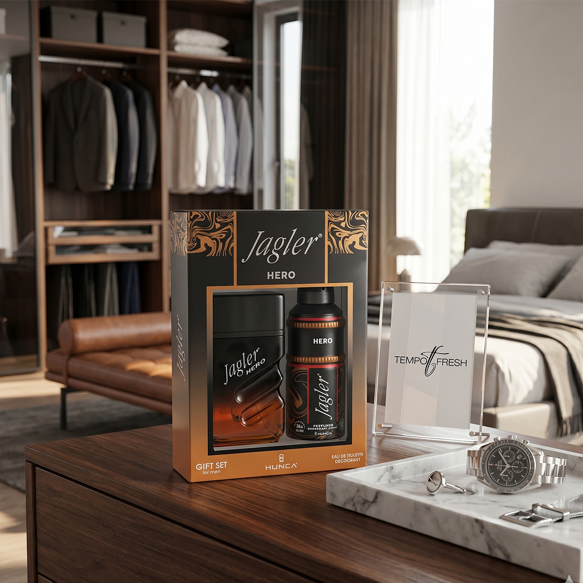 Jagler Hero Kutu Kofre 90 ml Parfüm + 150 ml Deodorant Erkek - Görsel 4